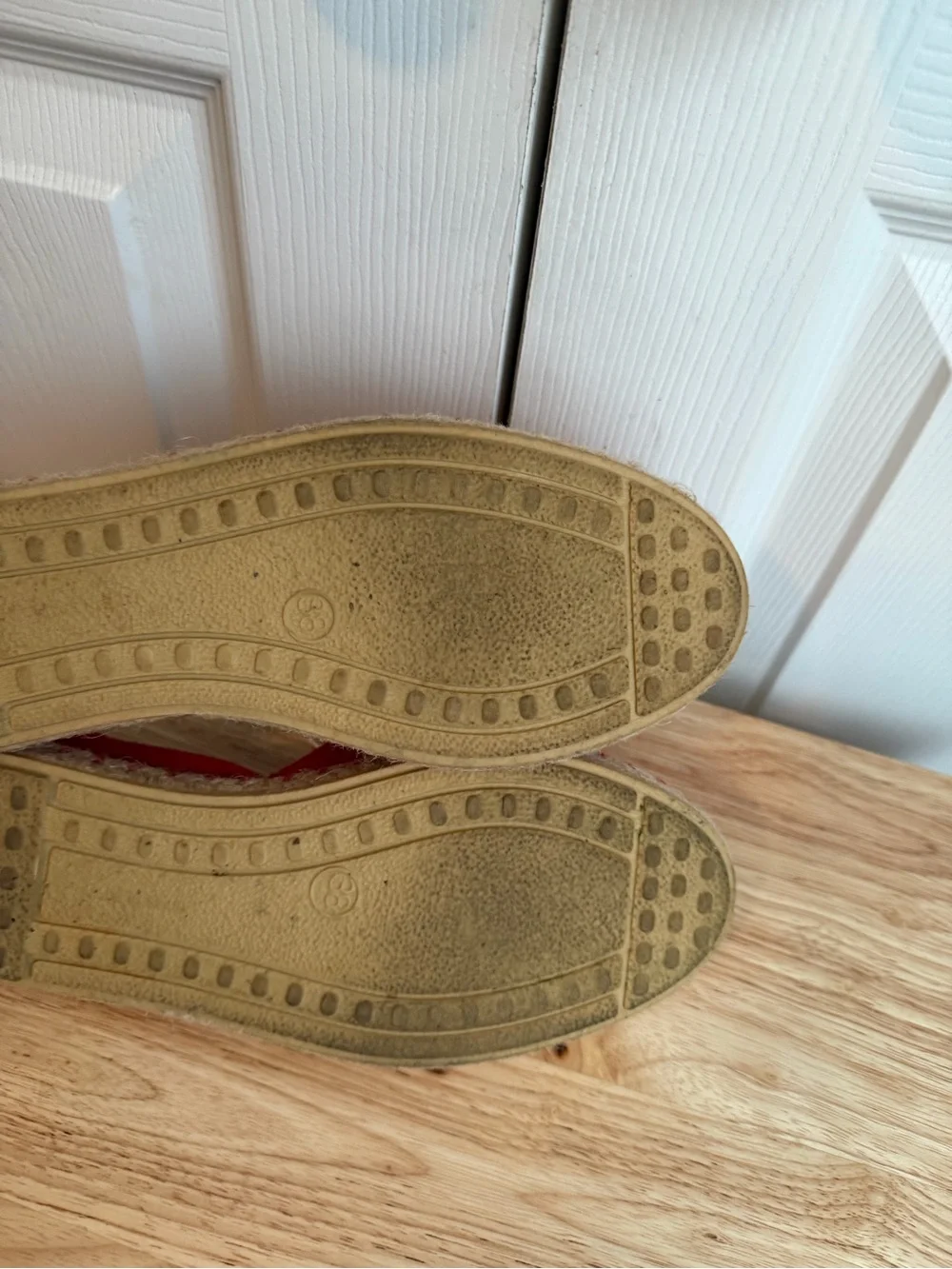 Verbenas Red Suede Espadrille Slip-Ons - Size 38